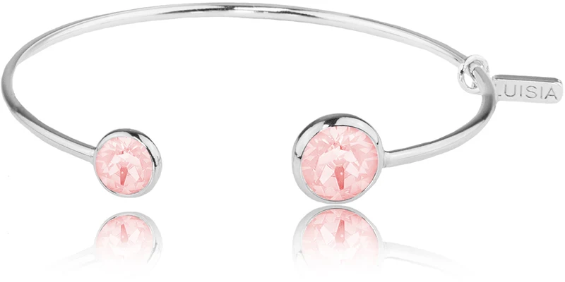 LUISIA® Einreihiger Armreif "Fjella" mit zwei Premium Kristallen - Silber / Light Rose