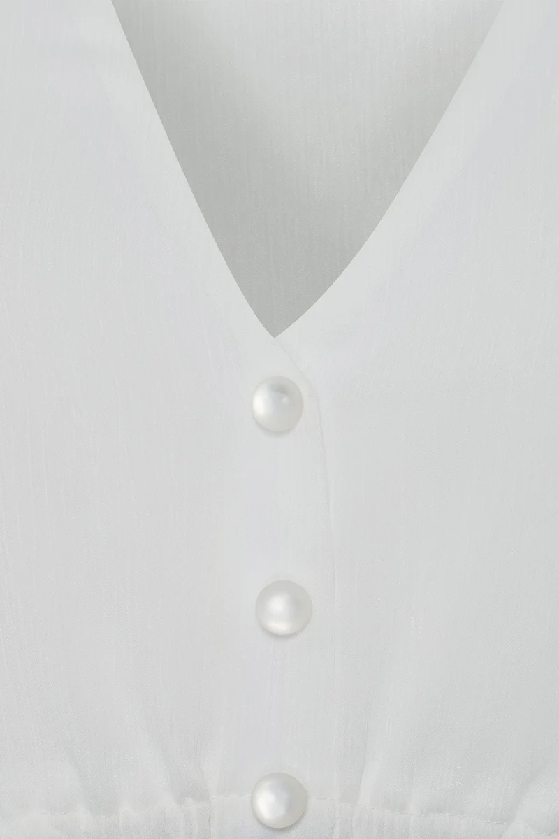 Dirndlbluse mit 3/4-Arm - creme