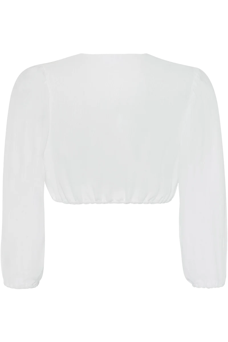 Dirndlbluse mit 3/4-Arm - creme