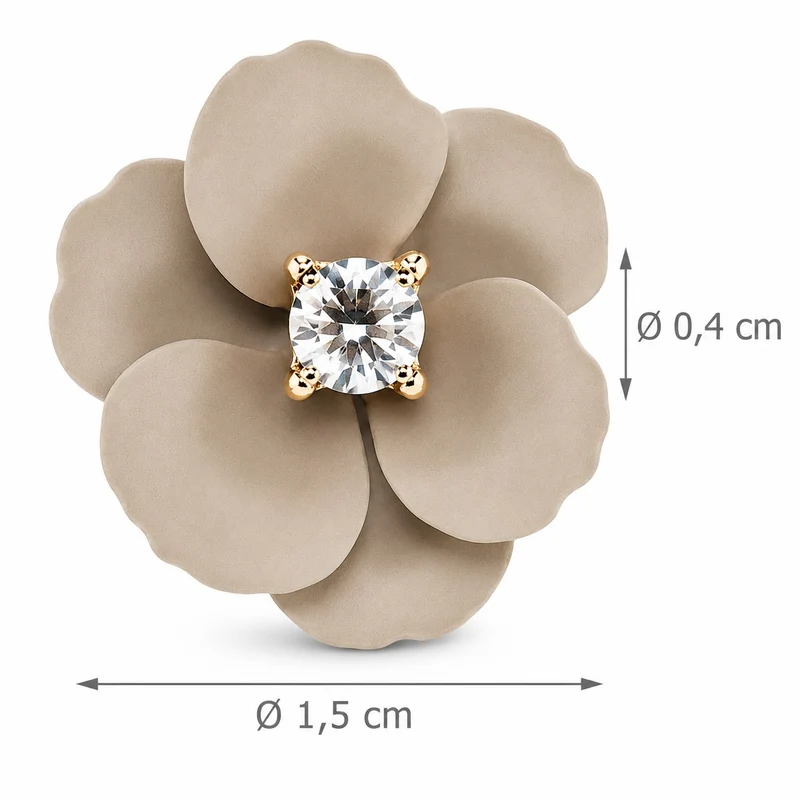 LUISIA® Ohrstecker "Nelia" mit Blumen - 16 Karat vergoldet | Sand