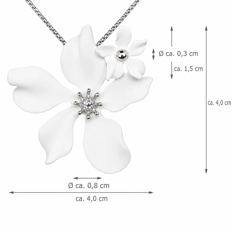 LUISIA® Halskette "Nelia" mit Blumen - 16 Karat vergoldet | Schwarz