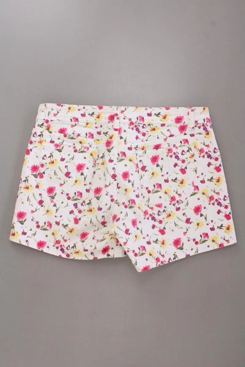 Zara Shorts Gr. 40 mit Blumenmuster creme aus Baumwolle
