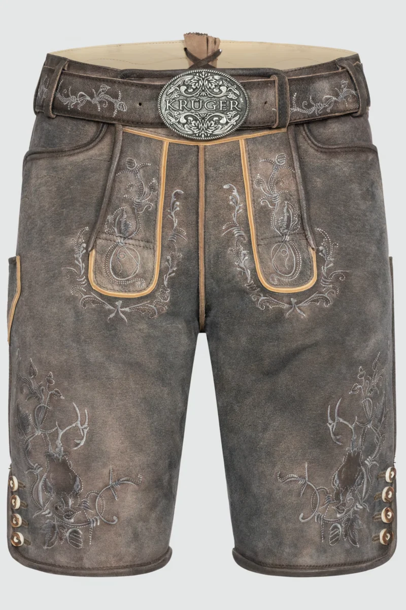Herren Lederhose MALEK % - mit Gürtel - Krüger Buam - 961168-000-0076