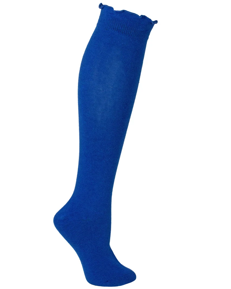 Trachten Kniestrümpfe mit Schleife für Damen | Royalblau