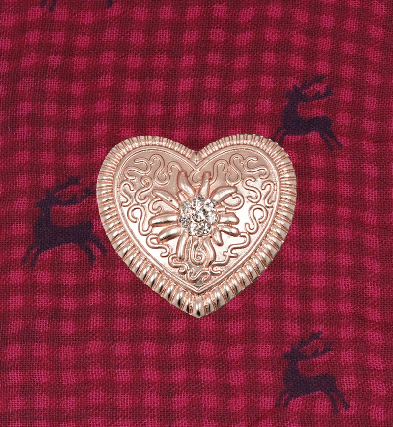 Magnet Brosche Tuchhalter - Roségold Herz Ornament