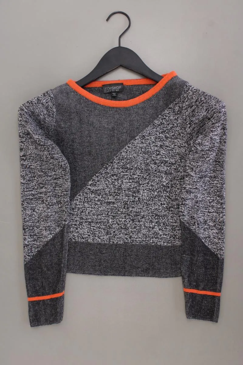 Topshop Cropped Shirt Gr. 32 Langarm grau aus Viskose