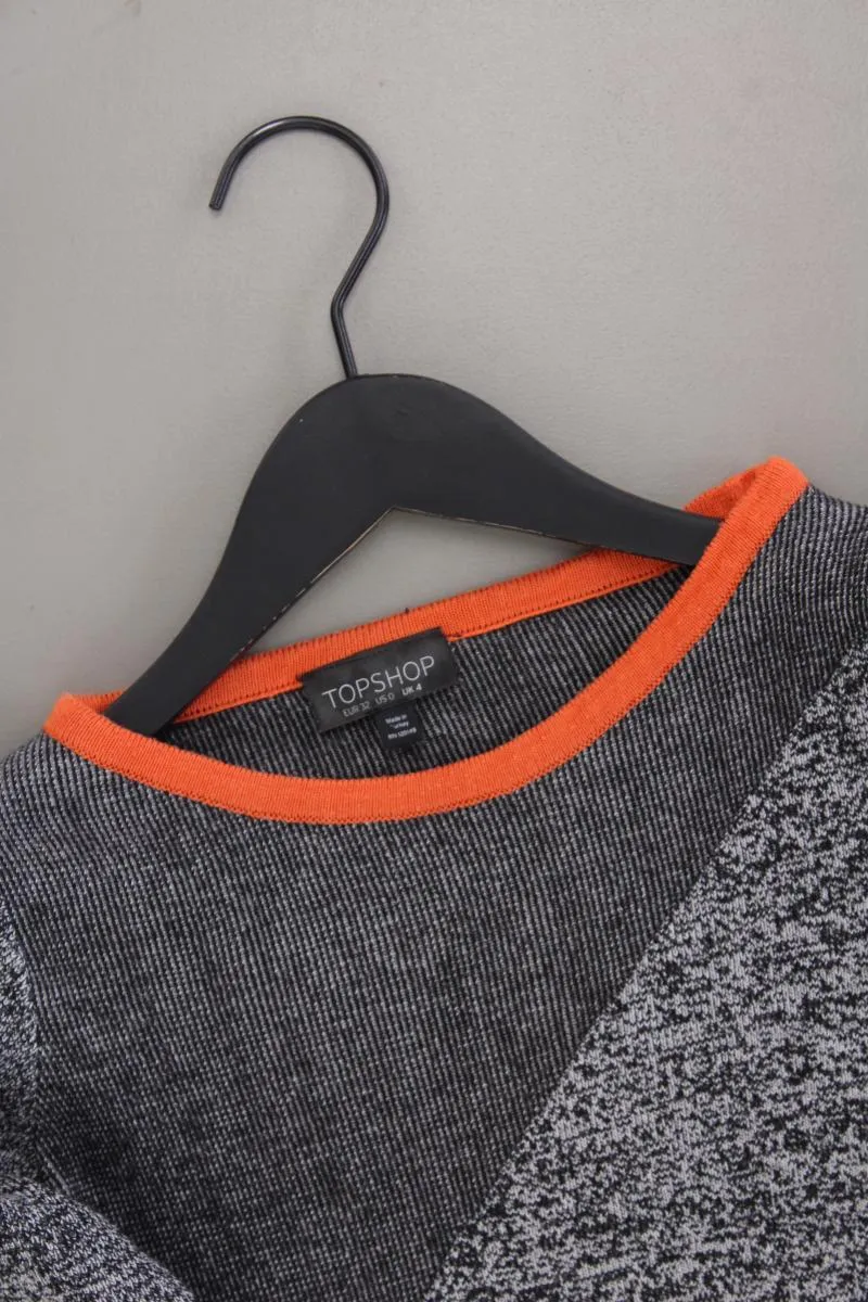 Topshop Cropped Shirt Gr. 32 Langarm grau aus Viskose