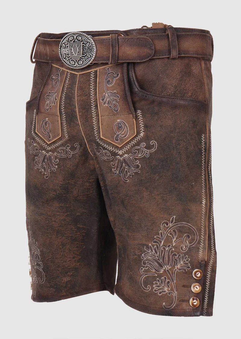 Herren Lederhose - PAOLO % - mit Gürtel - Krüger Buam - 099618-000-0071