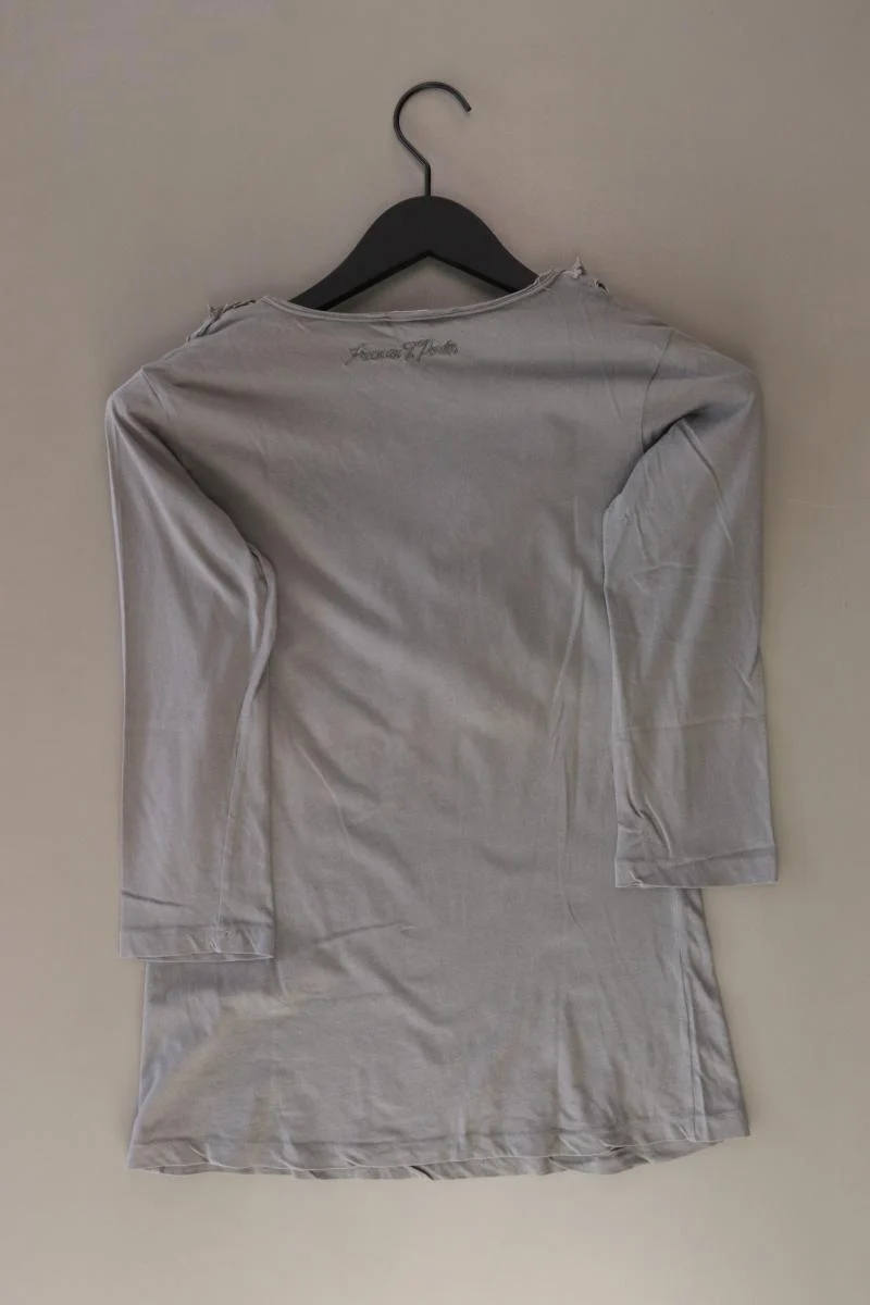 Freeman T. Porter Shirt mit V-Ausschnitt Gr. S 3/4 Ärmel grau aus Baumwolle