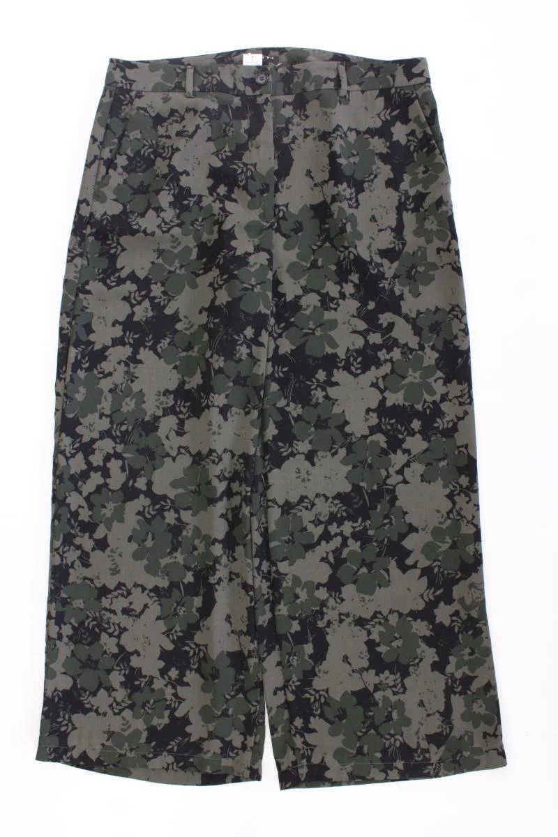 Sisley Stoffhose Gr. 40 mit Blumenmuster olivgrün aus Polyester