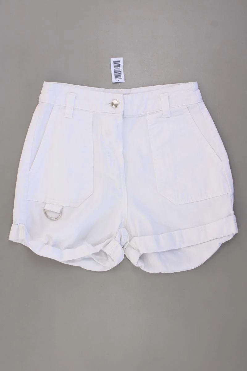 Bershka Hotpants Gr. 32 weiß aus Baumwolle