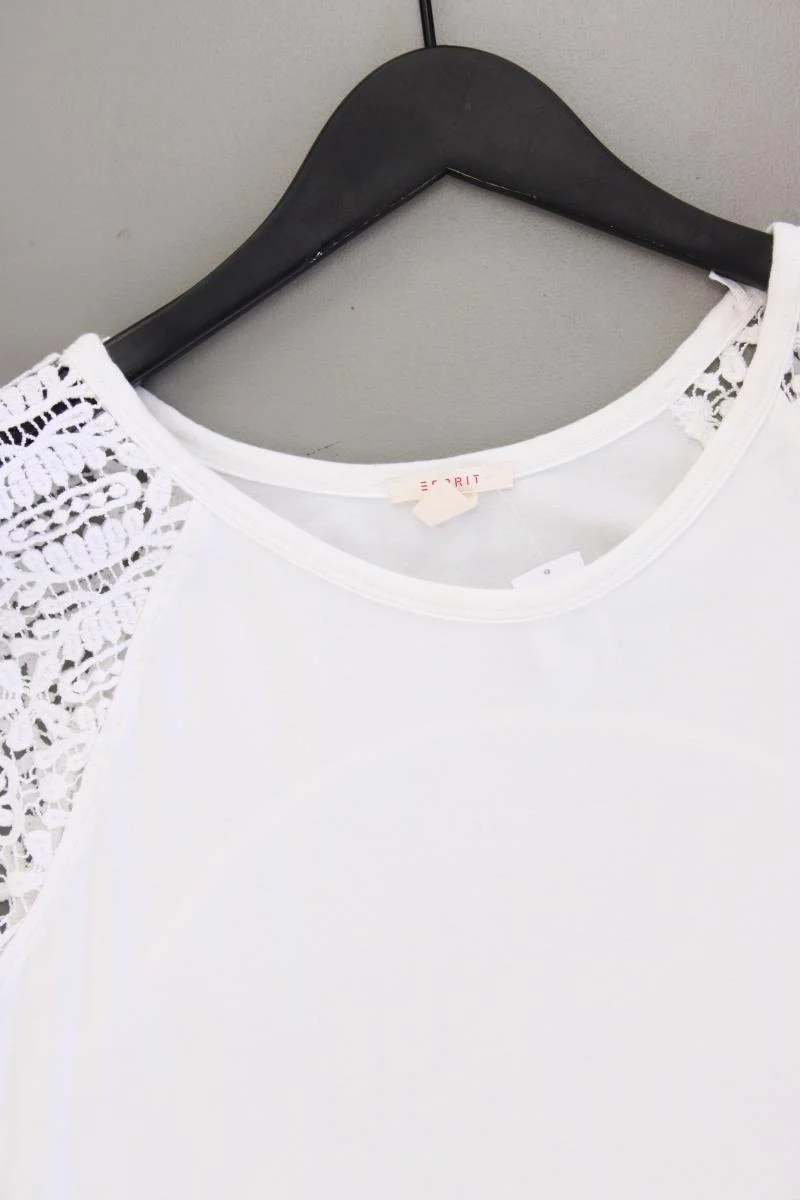 Esprit T-Shirt Gr. M Kurzarm weiß aus Baumwolle