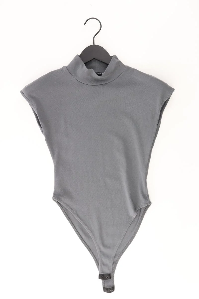 Zara Shirtbody Gr. M Kurzarm grau aus Baumwolle