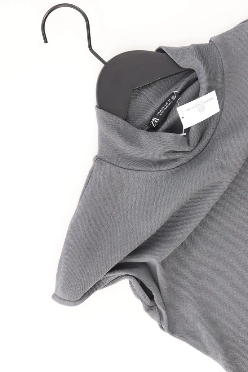 Zara Shirtbody Gr. M Kurzarm grau aus Baumwolle