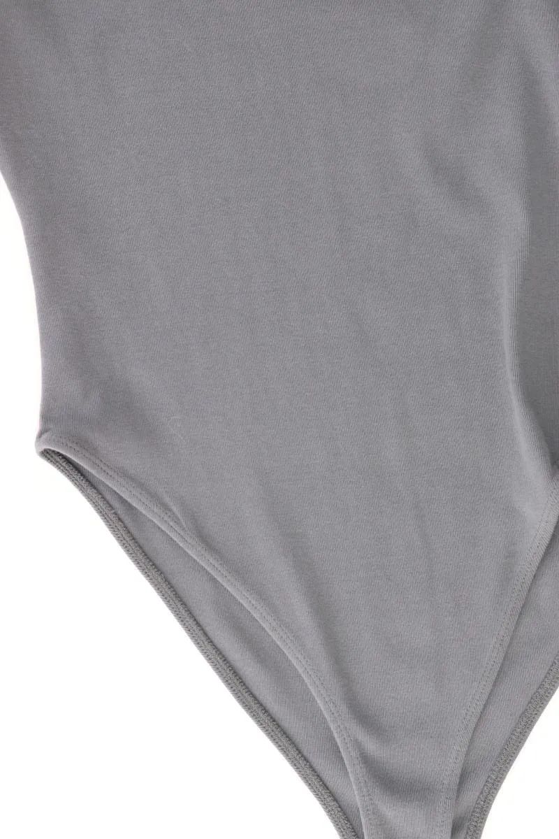 Zara Shirtbody Gr. M Kurzarm grau aus Baumwolle