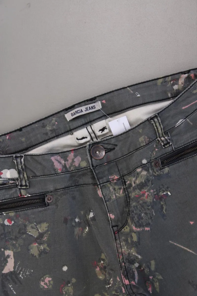 Garcia Jeans Hose Gr. W28 mit Blumenmuster mehrfarbig aus Baumwolle