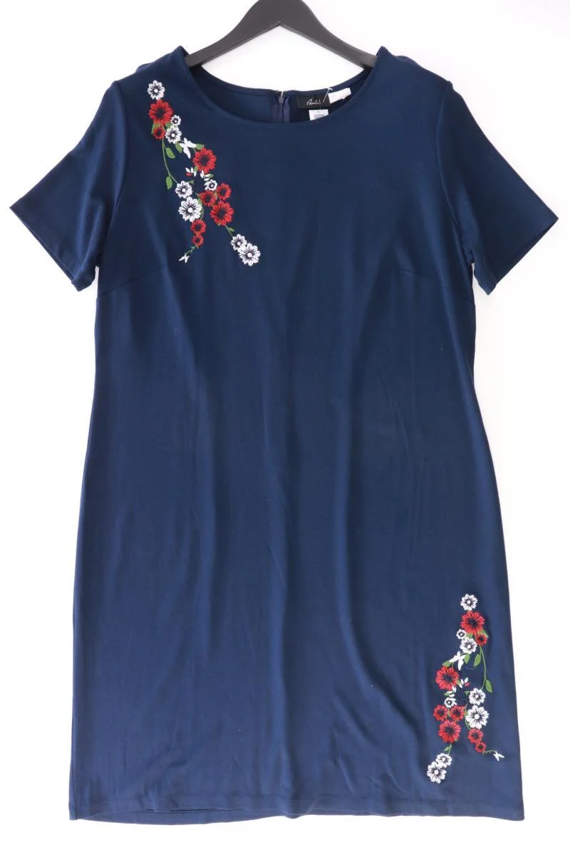 Paola Kurzarmkleid Gr. 48 mit Blumenmuster blau aus Polyester