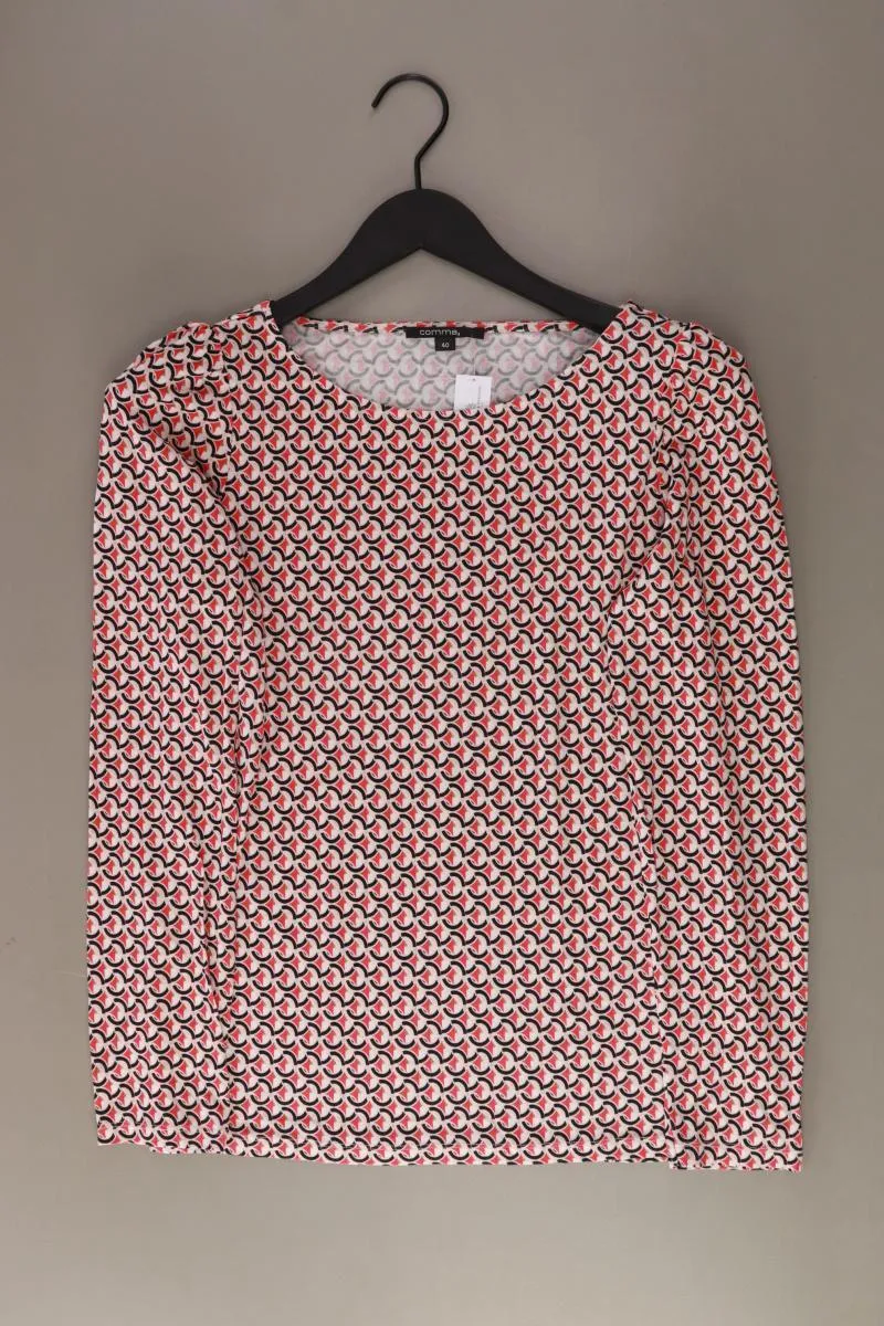 comma, Printshirt Gr. 40 Langarm rot aus Viskose