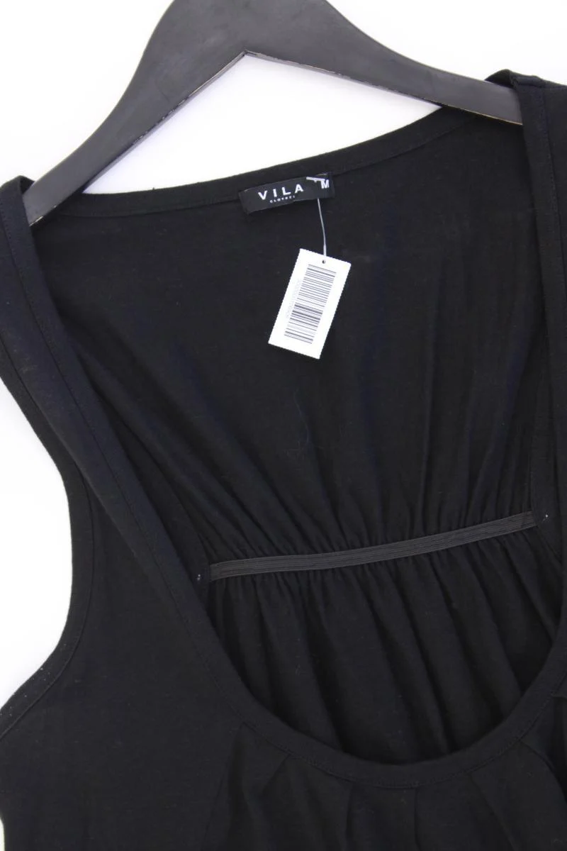 Vila Trägerkleid Gr. M Ärmellos schwarz aus Baumwolle