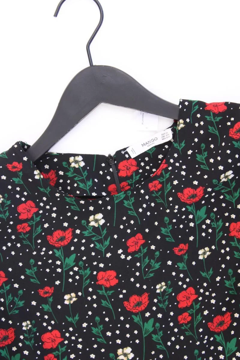 Mango Kleid mit eingenähter Shorts Gr. XS mit Blumenmuster 3/4 Ärmel rot