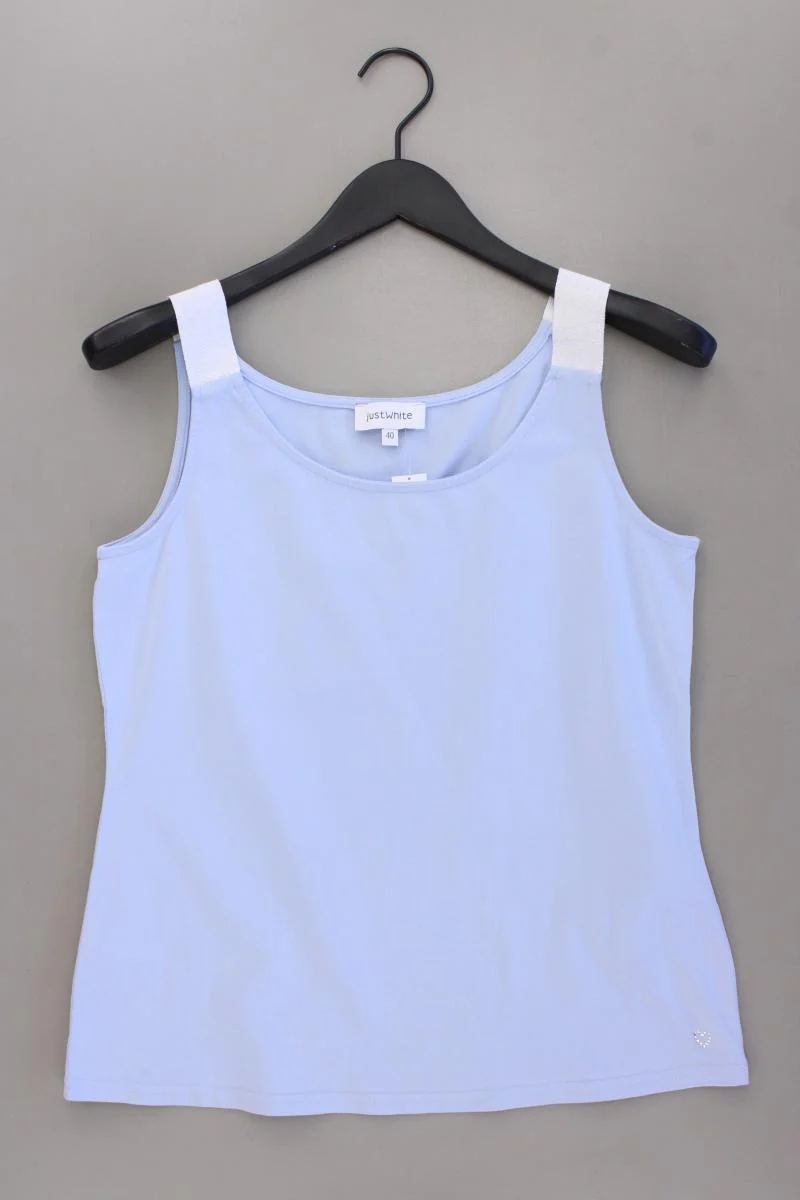 Just White Trägertop Gr. 40 neuwertig blau aus Baumwolle