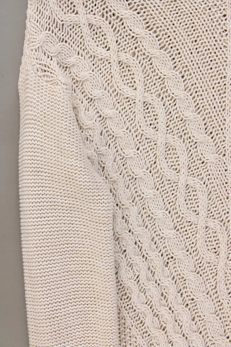 Tom Tailor (Denim) Grobstrickpullover Gr. M creme aus Baumwolle