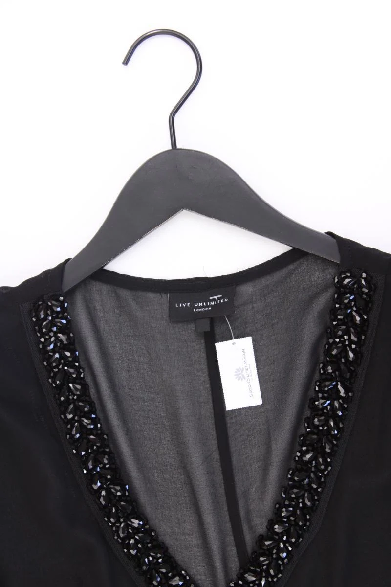 Live Unlimited London Chiffonkleid Gr. 48 3/4 Ärmel schwarz aus Polyester