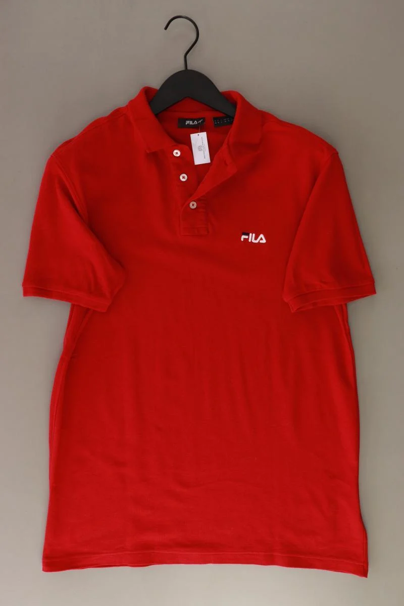 FILA Poloshirt für Herren Gr. 50 Kurzarm rot aus Baumwolle