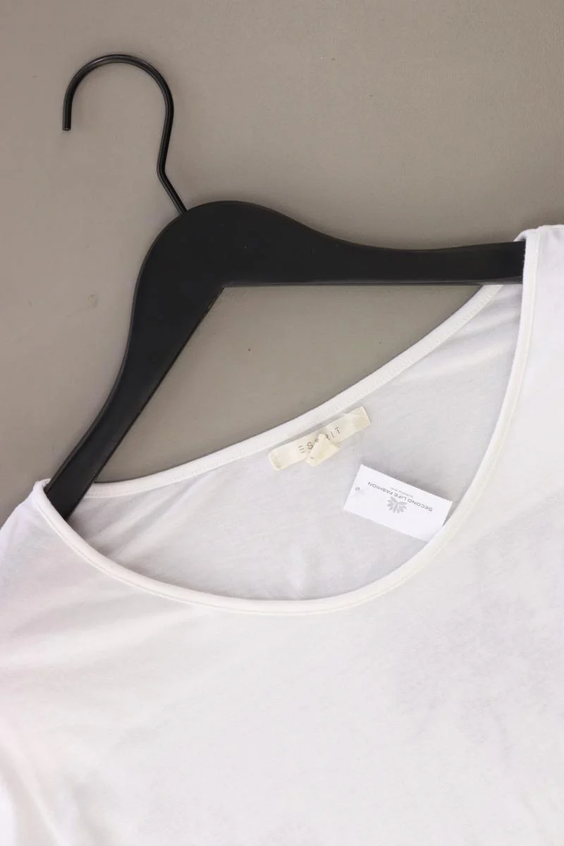 Esprit T-Shirt Gr. S Kurzarm weiß aus Viskose