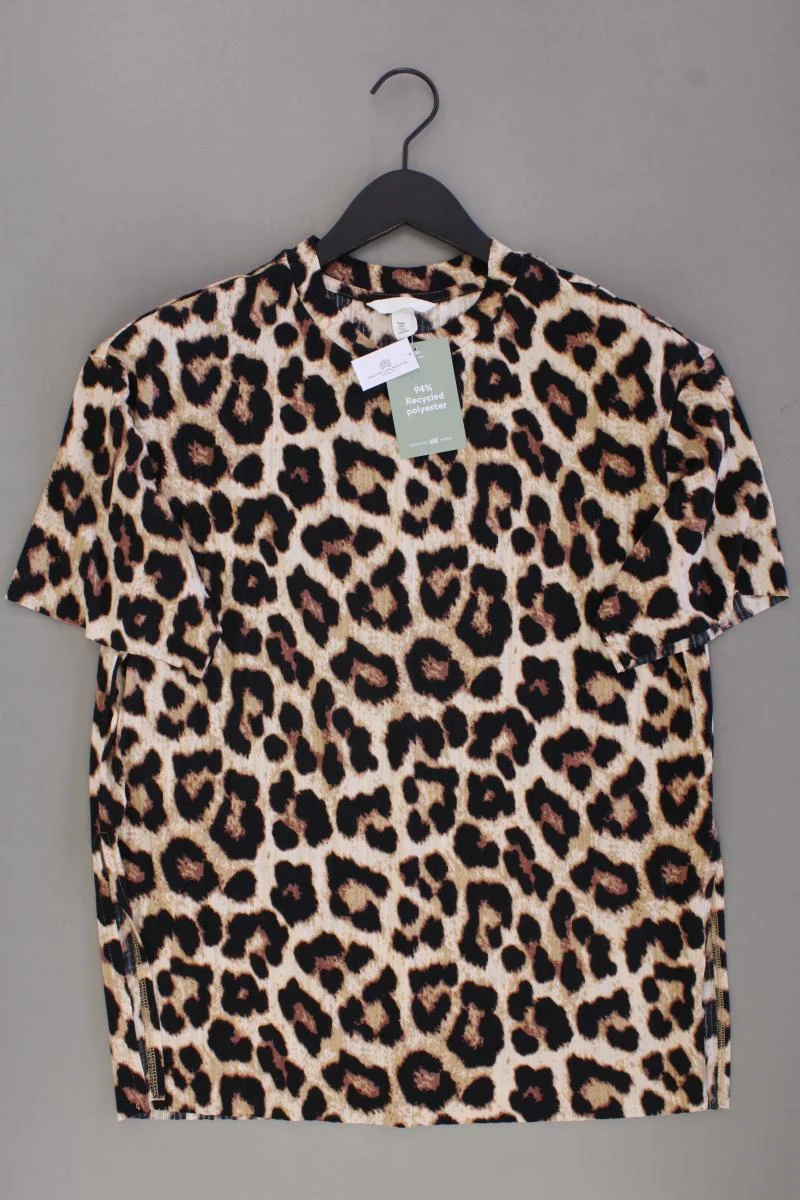 H&M Shirt Gr. S mit Tierdruck neu mit Etikett Kurzarm braun aus Polyester