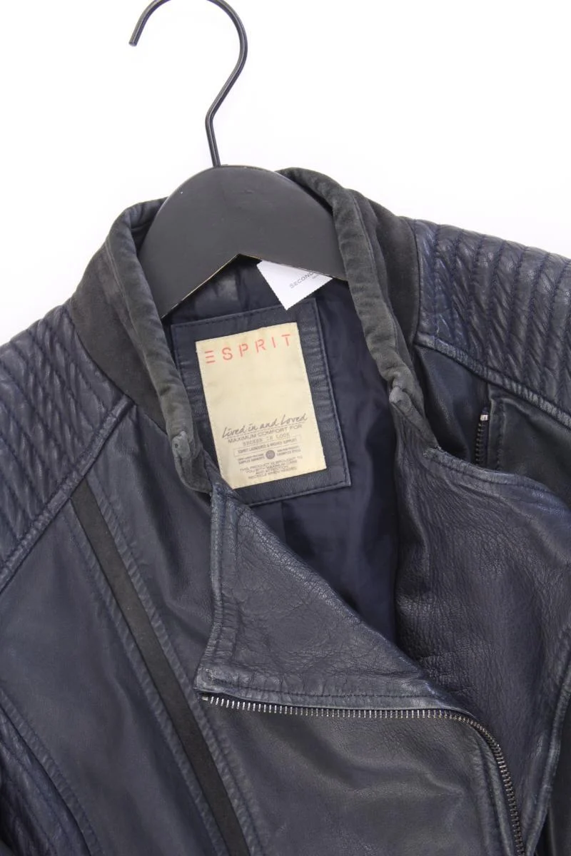 Esprit Lederjacke Gr. 38 blau