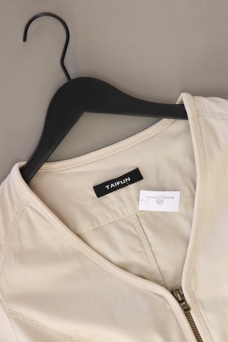 Taifun Kurzarmkleid Gr. 42 creme aus Baumwolle