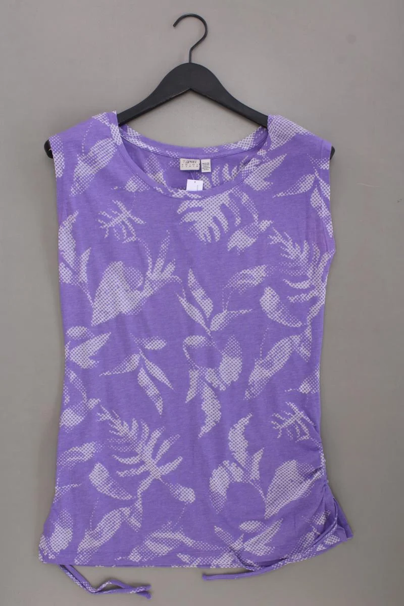Esprit Printshirt Gr. S Kurzarm lila aus Baumwolle