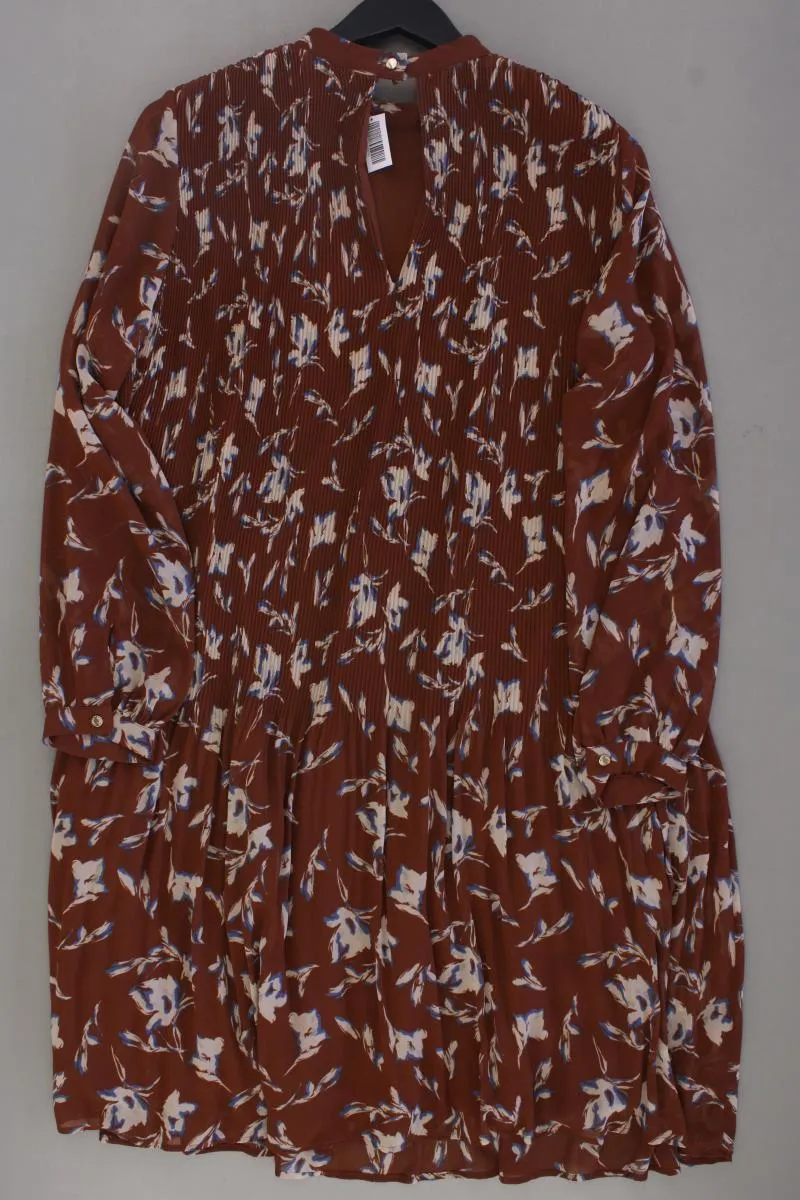 Esprit Chiffonkleid Gr. 46 mit Blumenmuster neuwertig Langarm braun