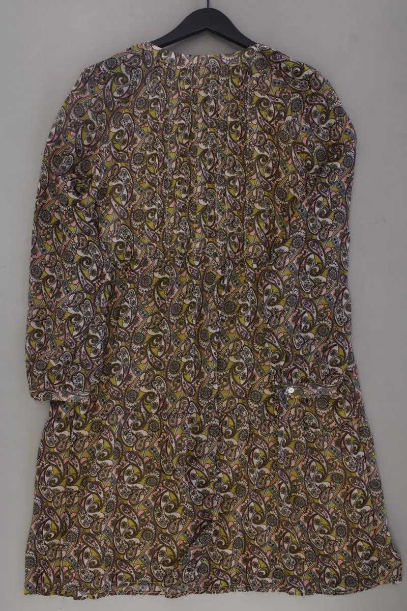 Montego Chiffonkleid Gr. 46 mit Paisleymuster neuwertig Langarm gelb