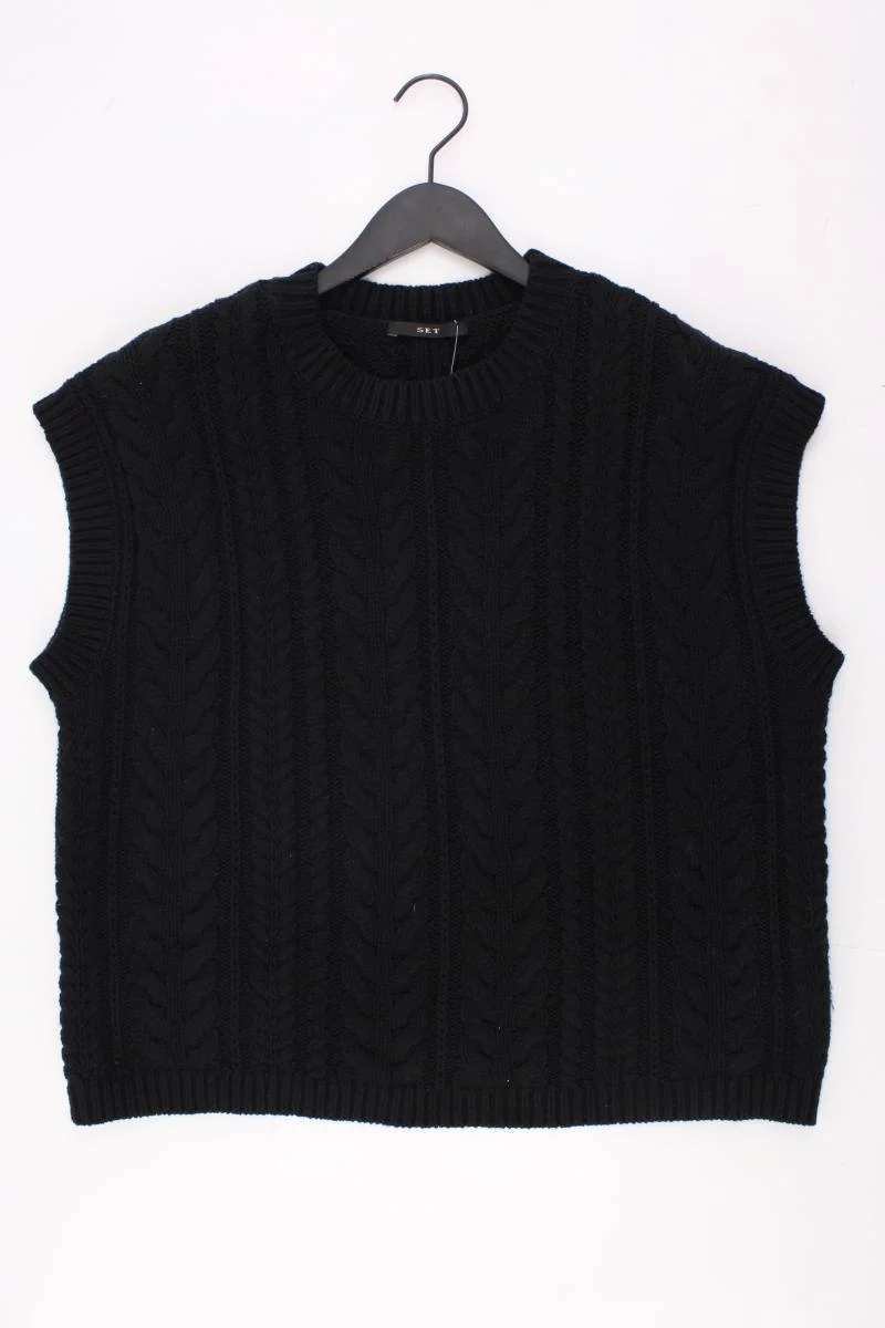 Set Strickshirt Gr. 38 Kurzarm schwarz aus Baumwolle