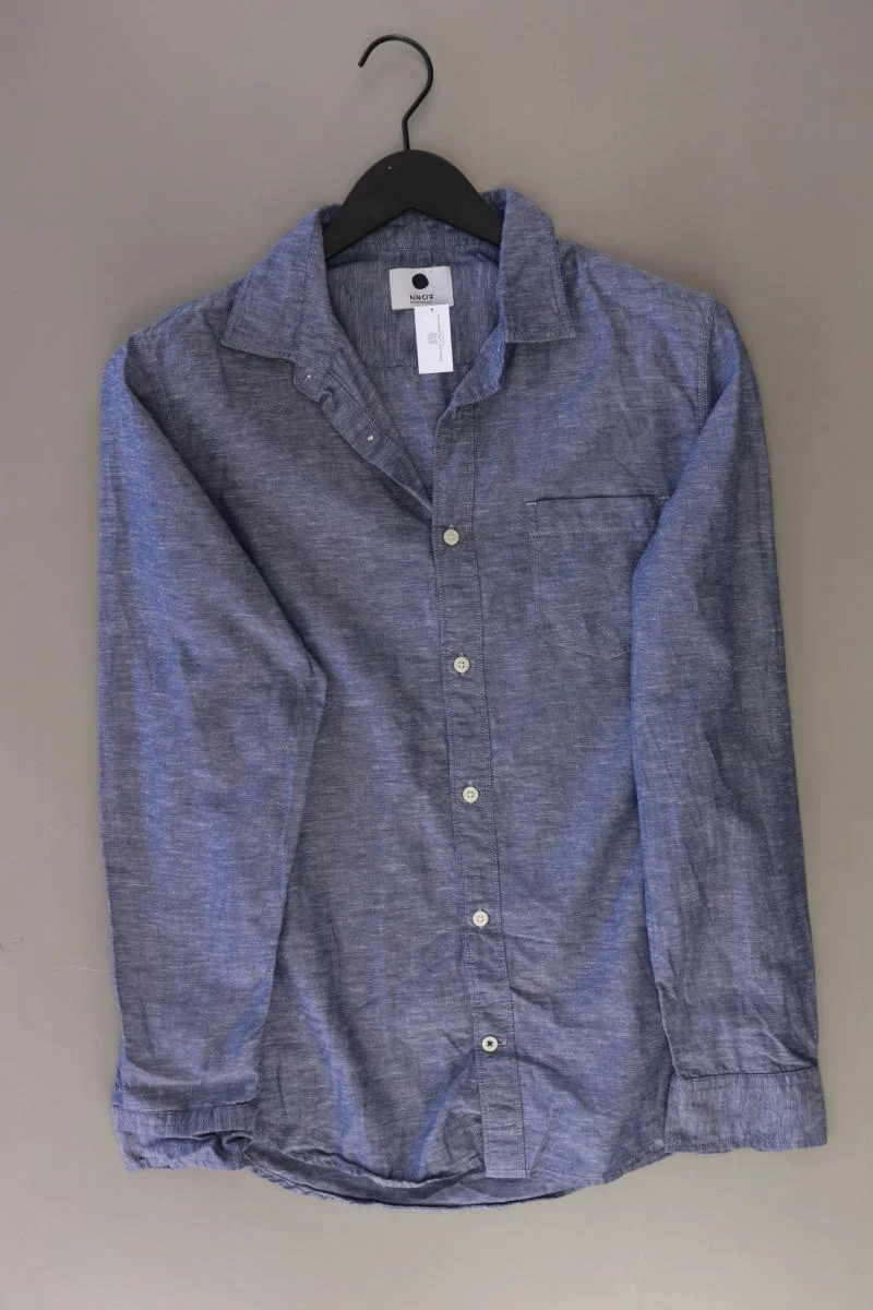 NN.07 Langarmhemd für Herren Gr. M blau aus Baumwolle