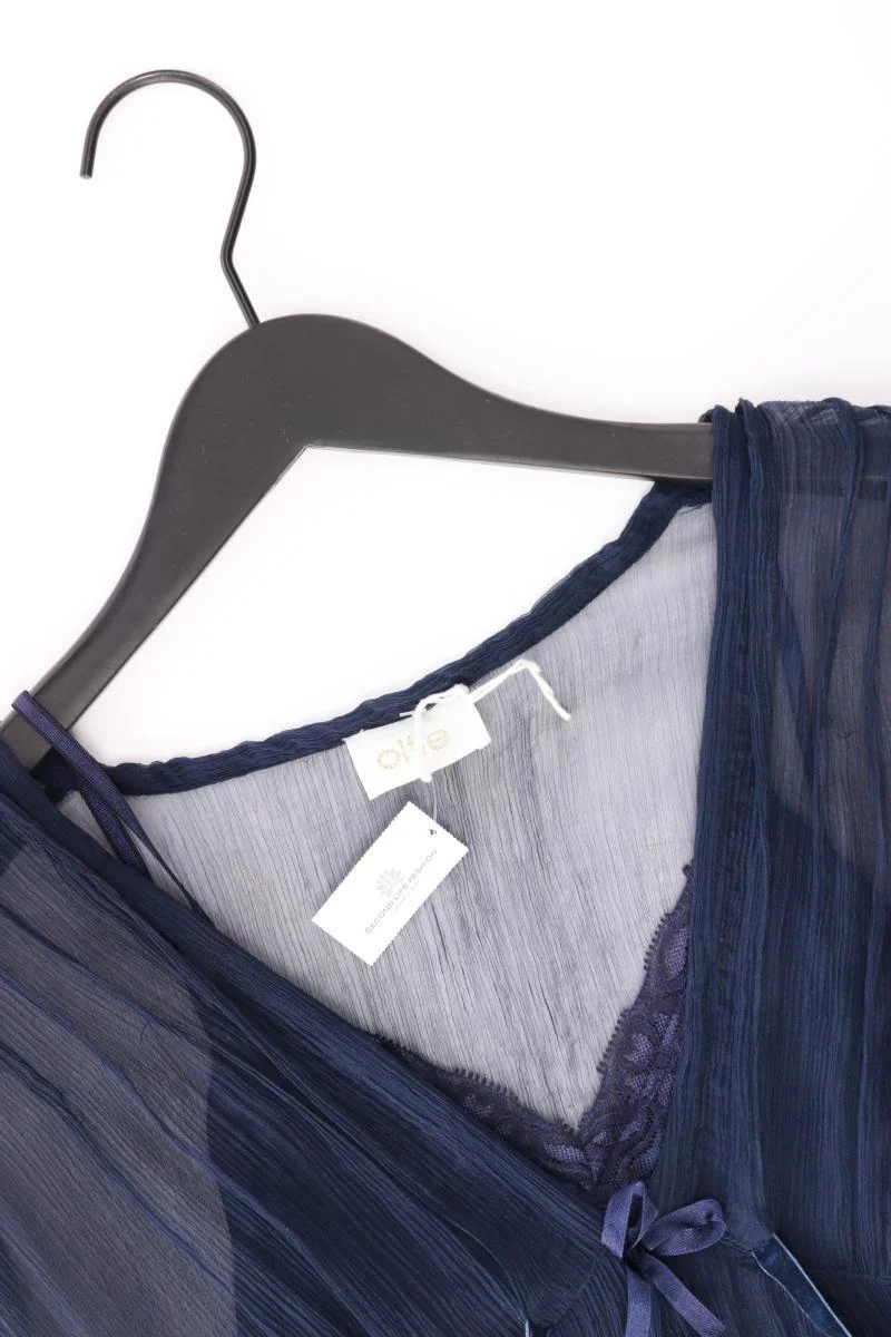 Oltre Chiffonkleid Gr. 38 Kurzarm blau aus Seide