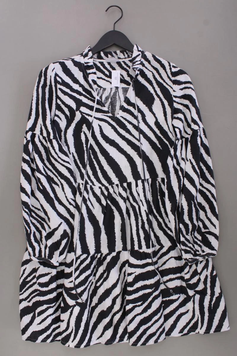 Mrs & Hugs Langarmkleid Gr. XS mit Tierdruck grau aus Leinen