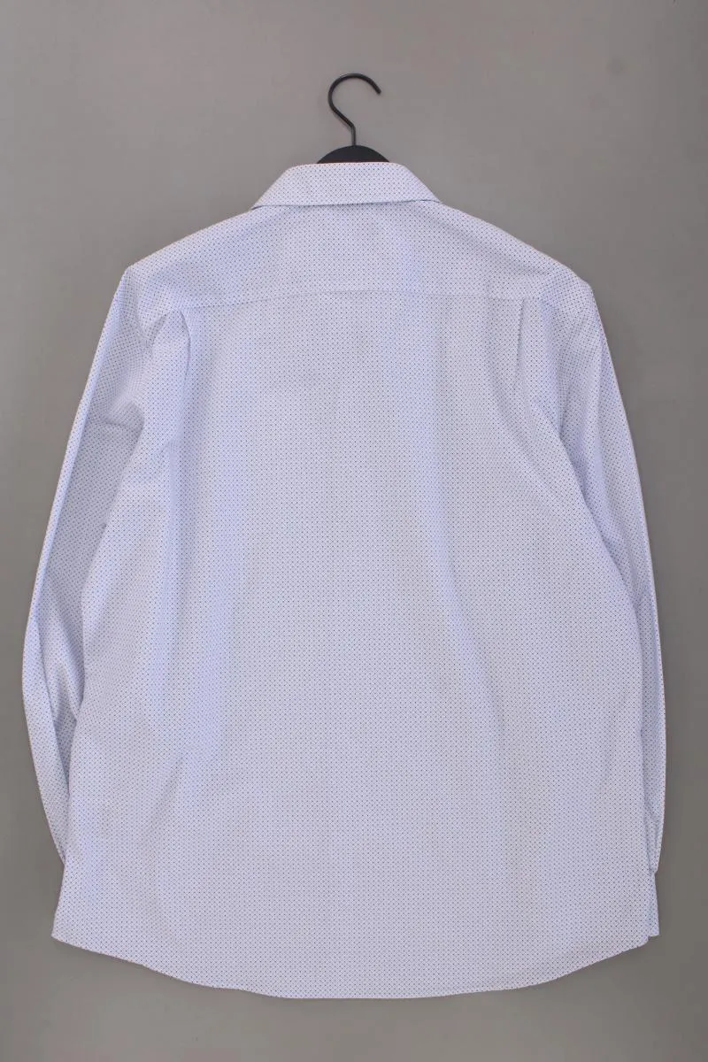 C&A Langarmhemd für Herren Gr. Hemdgröße 43/44 geometrisches Muster blau
