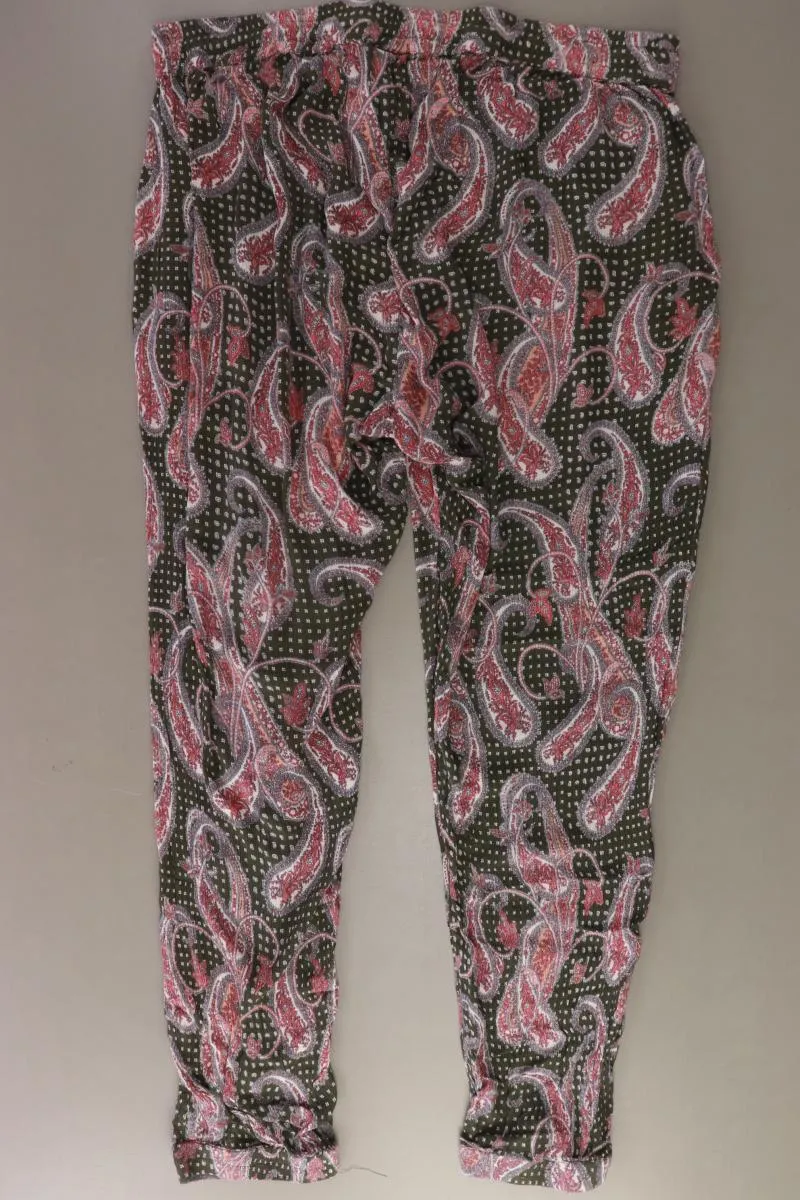 Kaffe Stoffhose Gr. 52 mit Paisleymuster olivgrün aus Viskose