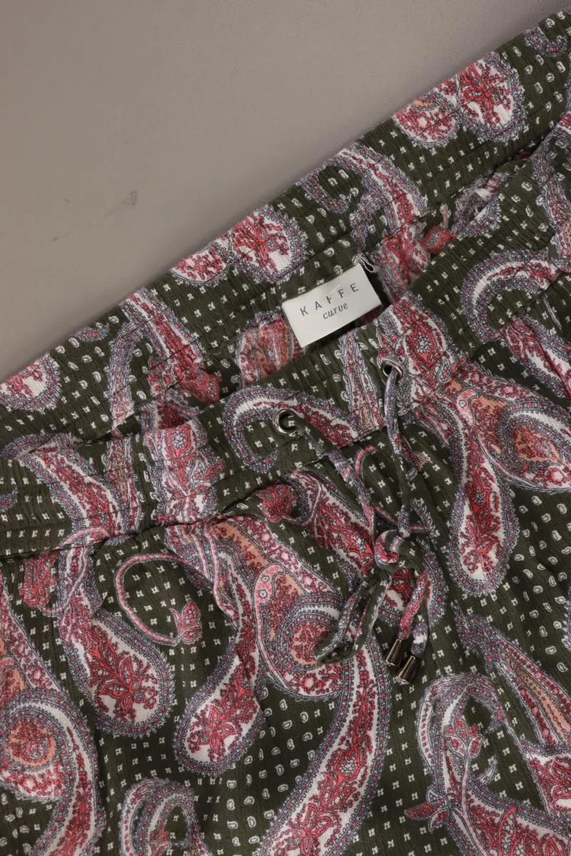 Kaffe Stoffhose Gr. 52 mit Paisleymuster olivgrün aus Viskose