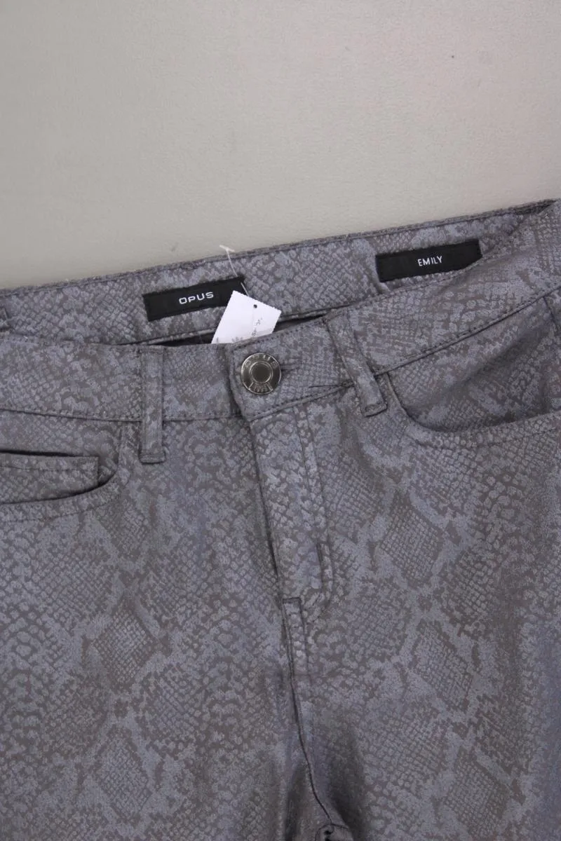 Opus Five-Pocket-Hose Gr. 36 mit Tierdruck Modell Emily grau aus Baumwolle