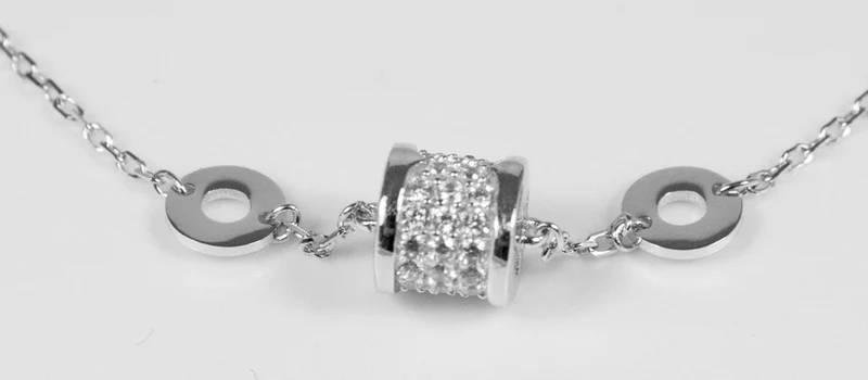 LUISIA Filigranes Damen Armband mit Strass Zylinder - 925 Silber mit Zirkonia