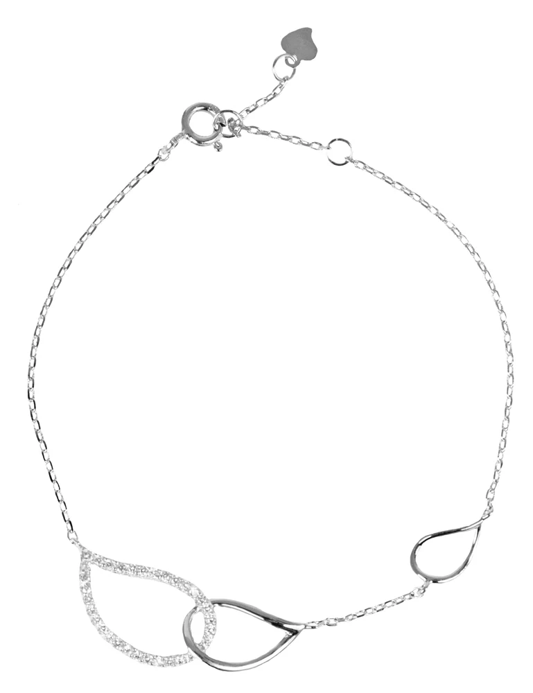 LUISIA Filigranes Damen Armband mit Strass Tropfen - 925 Silber mit Zirkonia