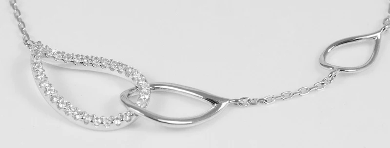 LUISIA Filigranes Damen Armband mit Strass Tropfen - 925 Silber mit Zirkonia