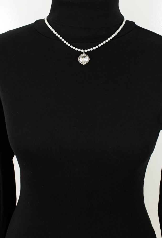 LUISIA® Perlencollier Kate mit Premium Kristall Anhänger