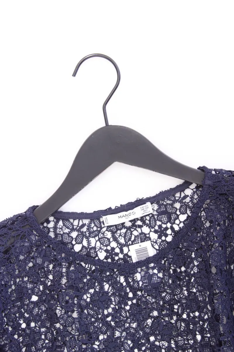 Mango Shirt mit Spitze Gr. OneSize Kurzarm blau
