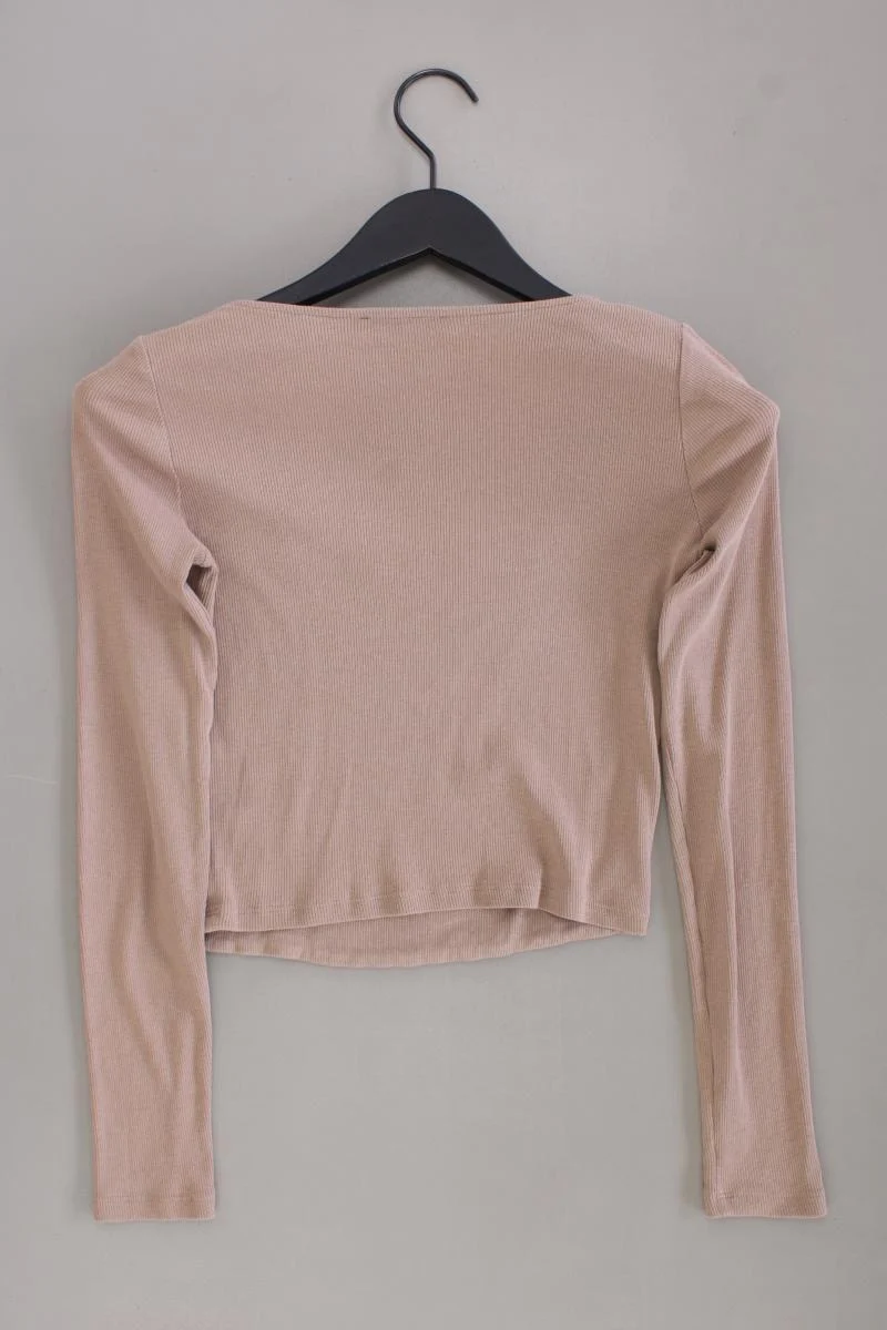 Zara Cropped Shirt Gr. M Langarm braun aus Baumwolle