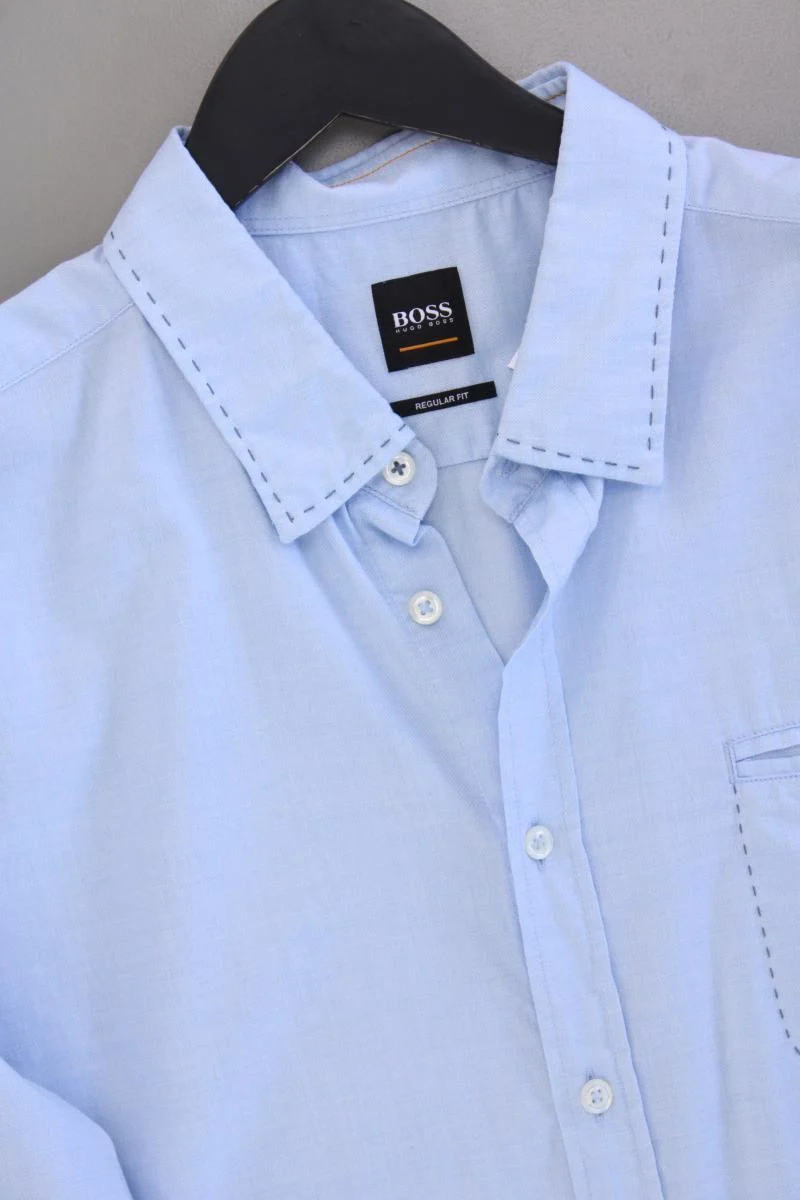 BOSS by Hugo Boss Langarmhemd für Herren Gr. XL blau aus Baumwolle